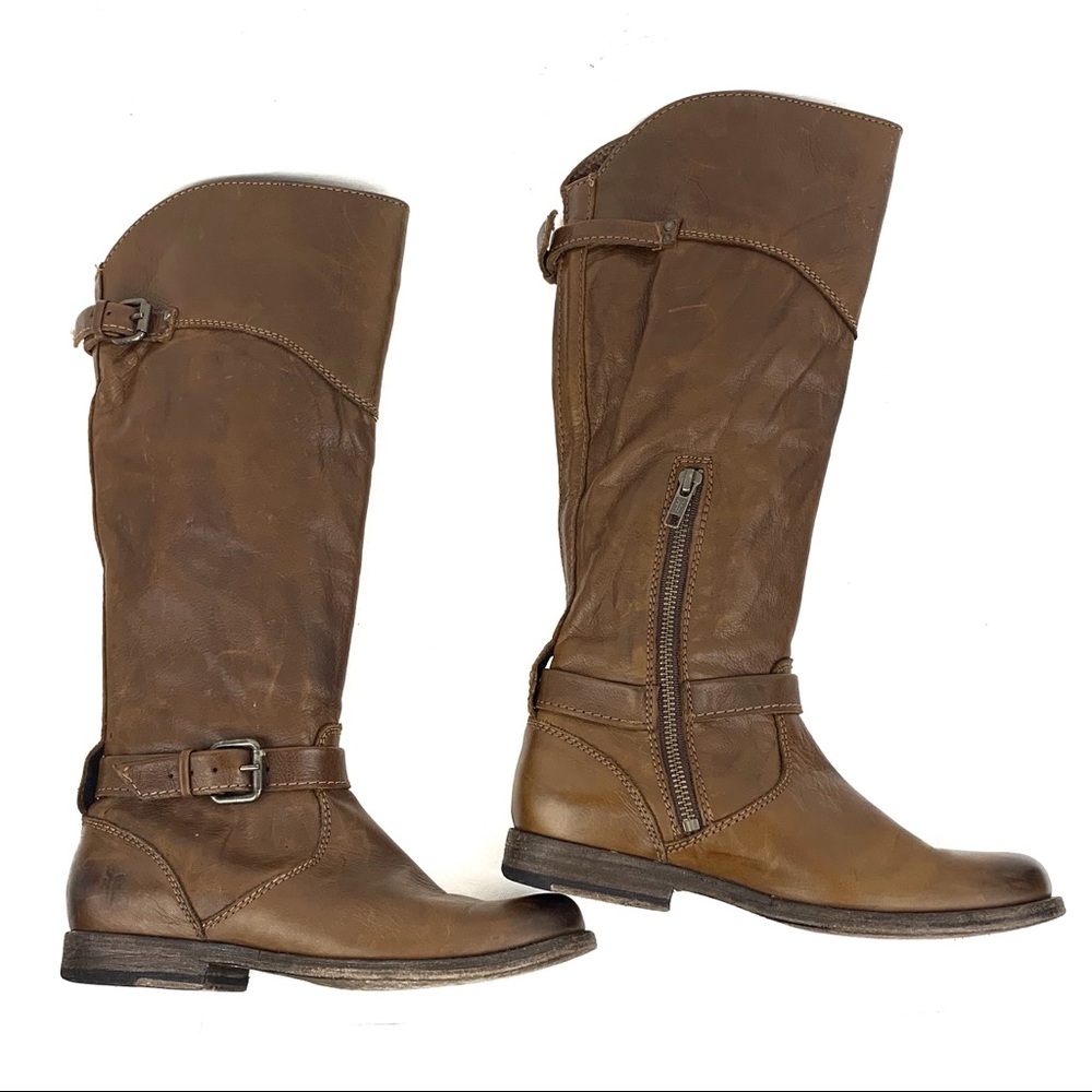 Frye Sz 6 Philip Brown Leather Tall Riding Boots